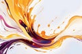 Vividly flowing colorful liquid streams across a dynamic abstract composition on a sleek flat white background