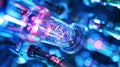 Colorful Quantum Computing Experiment With Cryogenic Apparatus at Night