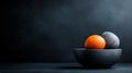 Vividly Styled Black Bowl with Two Eggs Perfect for Isolated Object Space and Text Layout Royalty Free Stock Photo