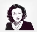 Vivien Leigh vector sketch portrait isolated