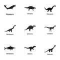 Viviparous lizard icons set, simple style