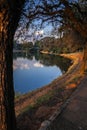 Viwe fo lake inside of Ibirapuera pakr, south side of Sao Paulo