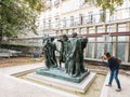 Visitor photographs the Burghers of Calais at the Rodin Museum,