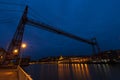 Vizcaya Bridge, Portugalete Bridge, suspension bridge. The oldest ferry bridge in the world. It joins the towns of Guecho and Royalty Free Stock Photo