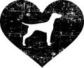 Vizsla in heart black and white Royalty Free Stock Photo