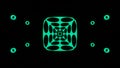 vj loop green laight glow rotating geometric shapes cube and torus abstract background