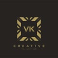 VK initial letter luxury ornament monogram logo template vector Royalty Free Stock Photo