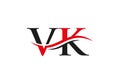 VK logo. Monogram letter VK logo design Vector. VK letter logo design