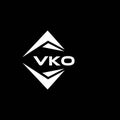 VKO abstract technology logo design on Black background. VKO creative initials letter logo concept