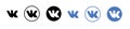 Vkontakte logo set in different shape