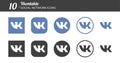 Vkontakte social media set of icons. Editorial vector. Vinnitsa, Ukraine - November 29, 2019