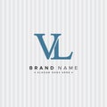 VL Minimal Vector Logo - Simple Business Logo for Monogram V and L Royalty Free Stock Photo