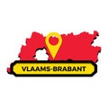 Vlaams-brabant map with map pointer. Vector illustration decorative design Royalty Free Stock Photo