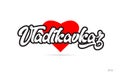 vladikavkaz city design typography with red heart icon logo