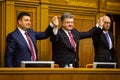 Vladimir Groisman, Petro Poroshenko, Arseniy Yatsenyuk Royalty Free Stock Photo