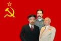 Vladimir Lenin, Joseph Vissarionovich Stalin and Leonid Brezhnev wax figures