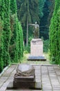 Vladimir Lenin monument non existent now in a park in Nemyriv, Ukraine Royalty Free Stock Photo