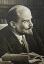 Vladimir Lenin portrait, Russian revolutionary and Head of government from 1917-1924. Picture from book LENIN, Published by OGIZ