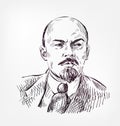 Vladimir Lenin vector sketch illustration isolated
