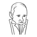Vladimir Putin-caricature-line art Royalty Free Stock Photo
