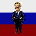 Vladimir Putin Cartoon Portrait of The President of the Russian Federation Royalty Free Stock Photo