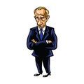 Vladimir Putin Cartoon Portrait of The President of the Russian Federation Royalty Free Stock Photo