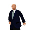 Smiling President of Russia in dark blue isolated illustration on white background