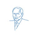 Vladimir Putin stylized vector portrait, president of Russia