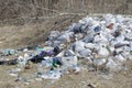 Vladimir, Russia April 18, 2019 Vladimir region, Sudogodsky district illegal dumping of garbage on the edge of the forest Royalty Free Stock Photo