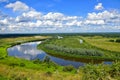 Klyazma river bend in Vyazniki town Royalty Free Stock Photo