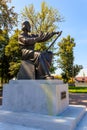 Monument to famous medieval Russian icon painter Andrey Rublev in Vladimir, Russia