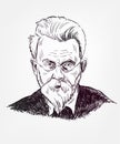 Vladimir Vernadsky vector sketch style portrait Royalty Free Stock Photo
