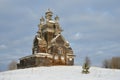 Vladimir  Vladimirskaya  church on the former Podporozhsky churchyard, now the tract Zherebtsova Mountain in Onega district of A Royalty Free Stock Photo