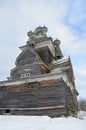 Vladimir  Vladimirskaya  church on the former Podporozhsky churchyard, now the tract Zherebtsova Mountain in Onega district of A Royalty Free Stock Photo