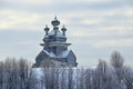 Vladimir  Vladimirskaya  church on the former Podporozhsky churchyard, now the tract Zherebtsova Mountain in Onega district of A Royalty Free Stock Photo