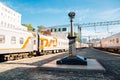 Vladivostok railway station platform in Russia