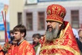 Russian Orthodox priest during the procession on Easter Royalty Free Stock Photo