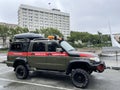 Vladivostok, Russia, August, 19, 2022. Special vehicle of the SAGR mine clearance group - `ESAUL` in the exposition of the Army-20