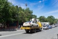 Urban landscape, the evacuation of the car from the wrong Parking space