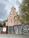 Vladivostok, Russia, October, 27, 2019. Chapel in the name of St. Andrew and the memorial in memory of the soldiers who died duri