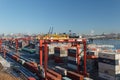 Container terminal of Vladivostok Commercial Sea Port Royalty Free Stock Photo