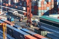 Container terminal of Vladivostok Commercial Sea Port Royalty Free Stock Photo