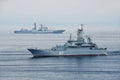 Vladivostok, Russia, July, 29,2018. Vladivostok, Russian Navy day, the parade of ships. BDK-11 Peresvet large landing ship of the