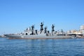 Vladivostok, Russia, June, 03, 2016. Large anti-submarine ship of Pacific fleet, `Admiral Tributs`