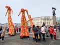 Vladivostok, Russia, March, 01,2020. Festivities on the square of fighters of the Revolution during the celebration of Maslenitsa