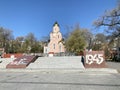 Vladivostok, Russia, October, 27, 2019. Chapel in the name of St. Andrew and the memorial in memory of the soldiers who died dur