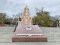 Vladivostok, Russia, October, 27, 2019. Chapel in the name of St. Andrew and the memorial in memory of the soldiers who died dur