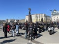 Vladivostok, Russia, October, 07, 2023. The closing of the biker season on the square of the Fighters of the Revolution