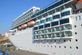 Vladivostok, Russia, October, 25, 2017. Fragment of Cruise ship Costa Romantica docked in Vladivostok