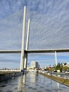 Vladivostok, Russia, October, 11, 2022. Golden Bridge Ã¢â¬â cable-stayed bridge across the Golden Horn Bay near the Tsesar Royalty Free Stock Photo